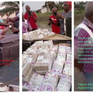 GABON : L'ancien président de l'assemblée Guy Nzouba-Ndama a été arrêté à la frontière avec des valises remplies de billets de Franc CFA.