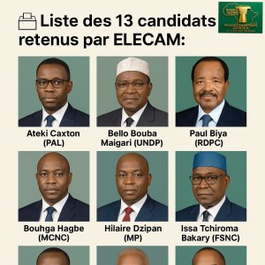 CAMEROUN – Présidentielle 2025 : ELECAM valide 13 candidatures