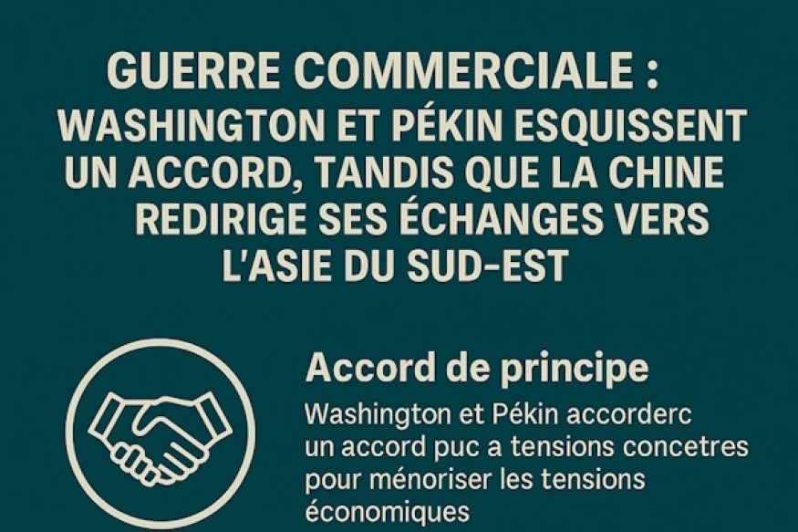 ⚖️ Guerre commerciale : Washington et Pékin esquissent un accord, pendant que la Chine réoriente ses échanges vers l’Asie du Sud-Est