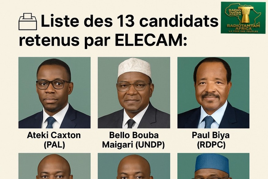 CAMEROUN – Présidentielle 2025 : ELECAM valide 13 candidatures